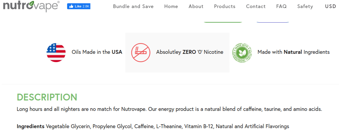 Nutrovape Product Listing